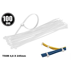 ABRACADEIRA NYLON BRANCA T-50M 245MM X4.6  C/100