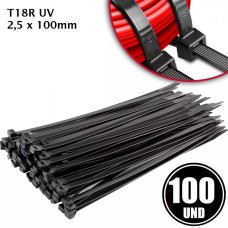 ABRACADEIRA NYLON PRETA T-18R 100MM X 2.5MM C/100