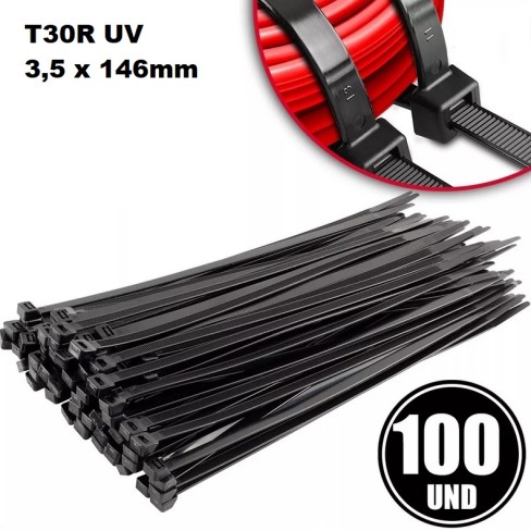 ABRACADEIRA NYLON PRETA T-30R 150MM X3.6MM  C/100