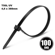 ABRACADEIRA NYLON PRETA T-50L 390MM X4.6MM  C/100