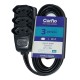 EXTENSAO CORFIO 2P+T PP PRETO 3X0,75 10A 3 METROS