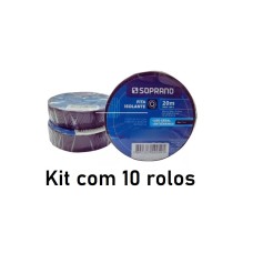 FITA ISOLANTE SOPRANO 20M PRETA com 10 rolos FIS-BT 13 20 19