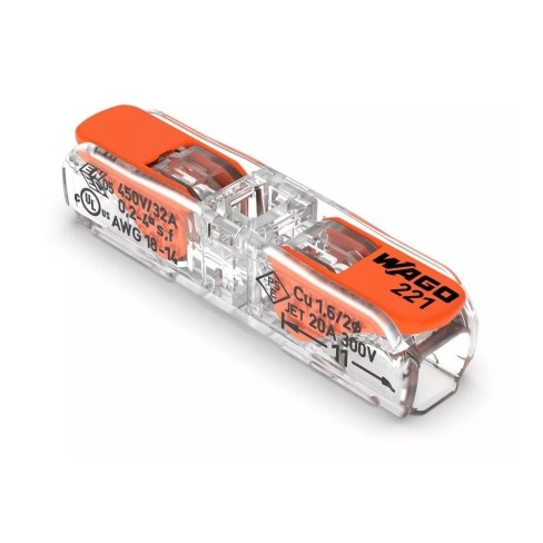 Kit 60 Peças Conectores Emenda De Fios Inline 221-2411 Wago