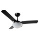 VENTILADOR DE TETO TRON CITRINO MAX LED 3 PAS PRETO 220V