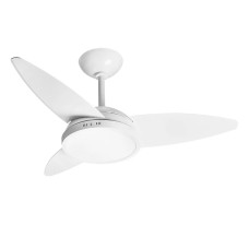 VENTILADOR DE TETO TRON LYKAN LED BRANCO 3 PAS   C/ LUSTRE