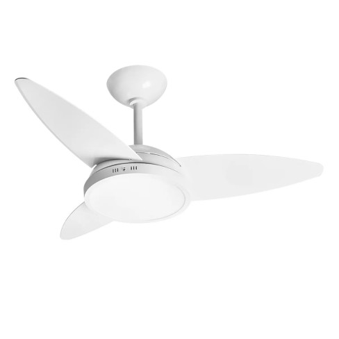 VENTILADOR DE TETO TRON LYKAN LED BRANCO 3 PAS   C/ LUSTRE