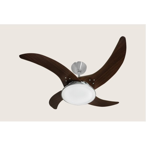 VENTILADOR DE TETO TRON MAREIRO LED ALUMINIO ESCOVADO 4 PAS 220V