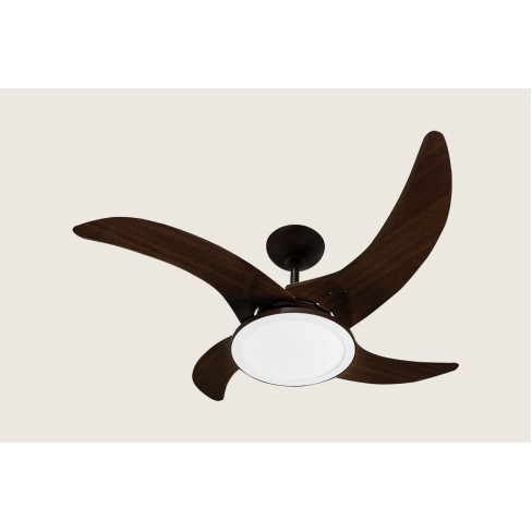 VENTILADOR DE TETO TRON MAREIRO LED MARROM CAFE 4 PAS 130W 220V