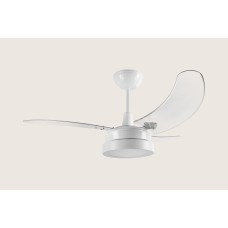 VENTILADOR TRON BUZIOS MAX LED BRANCO 3 PAS TRANSPARENTES 220V